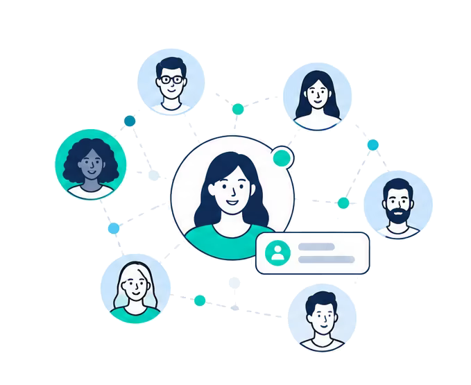 People connected in a research community